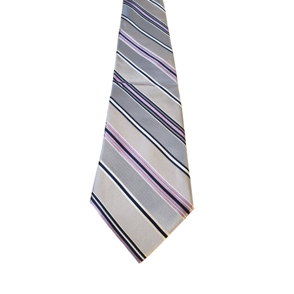 JOSEPH ABBOUND Neck Tie Men's Blue Pink Striped 100% Silk X-Long Business Casual